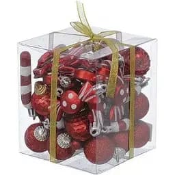 Набір ялинкових прикрас Jumi червоний 40 шт. (5900410409743)