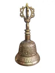 Дзвіночок латунний бронзовий із різзю 12 см