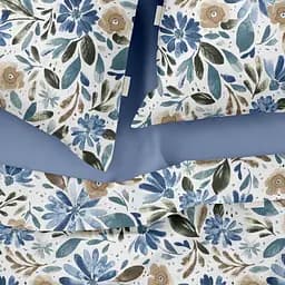 Комплект постільної білизни Cosas California flowers CS1 Євро синій (FlowersWashBlueWhite_117Cloud_200) - мініатюра 3