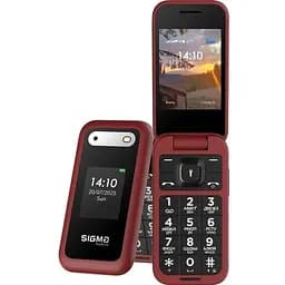 Мобильный телефон Sigma mobile X-style 281 Clik, Red, 2 Mini-SIM, дисплей 2.8" (240х320) + 1.77" (128x160), раскладушка, SC6531E