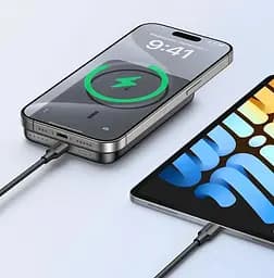 Зовнішній акумулятор Ugreen PB561 Foldable Kickstand Magnetic Battery 10000mAh для iPhone 15 Pro 14 сірий - мініатюра 7
