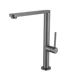 Смеситель для умывальника Wezer высокий Gungray EKO4G-01 GUNGREY Графитовый хром