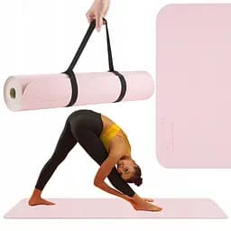 Коврик (мат) спортивный 4FIZJO TPE 180 x 60 x 0.6 см для йоги и фитнеса Pink/Grey (P-5907739317063)