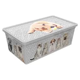 Коробка Qutu Light Box Cats and Dogs 5 л 33.5х19х11.5 см білий (LIGHT BOX с/к CATS AND DOGS 5л.)