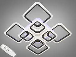 Світлодіодна люстра смарт світильник з пультом, диммером, 145W, чорна