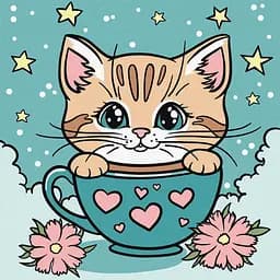 Картина за номерами Чудовий котик 25×25 см КНО6280