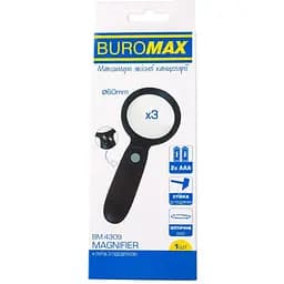 Лупа з підсвічуванням Buromax, d 60 мм, чорний (BM.4309)