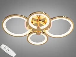 Люстра LED з пультом золото 70 Вт 3 кольори 8022