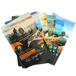 Набор сухого дегустационного корма для собак Ambrosia Mediterranean 600 г (6 шт. х 100 г)