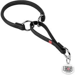 Нашийник-зашморг для собак Waudog Soft шкіряний з QR паспортом, круглий, XS, Д 6 мм, 21-30 см