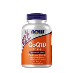 Натуральна добавка NOW CoQ-10 60 mg with Omega-3 Fish Oil, 60 капсул
