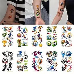 Набор детских временных тату Футбол №1 football-tattoo-mini-set- 10 штук по 12*7 см