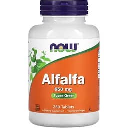 Натуральная добавка NOW Alfalfa 650 mg, 250 таблеток