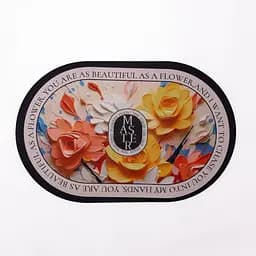 Діатомітовий 3d килимок овальний для дому Beautiful Flowers 38×58 (см) вологопоглинальнючий килимок для кухні ванни та туалету Yiwu HP-42-55