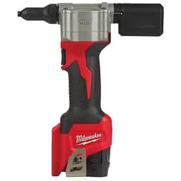 Заклепочник акумуляторний MILWAUKEE, M12 BPRT-0, діаметр заклепок 2,4-4,8мм (каркас, 4 накінечника, ключ, картонне пакування) - мініатюра 2
