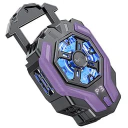 Охолоджуючий кулер для мобільного телефону Hoco GM26 Ambitious Black purple - мініатюра 4