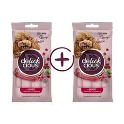 Ласощі для собак Delickcious з качкою та додаванням журавлини (1+1) 120 г