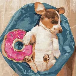 Картина по номерам Ideyka Сладкие сны питомца 40х40 см KHO4202