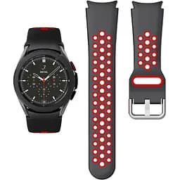 Ремінець для Samsung Galaxy Watch 5 44mm - чорно-червоний ширина кріплення 20мм силікон Watchbands Uniq (WB00S4GALAXYUNIQ1453543)