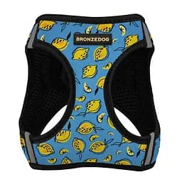 Шлея для собак Bronzedog Sport Vest Лимони M 24х18х3 см блакитна - мініатюра 2