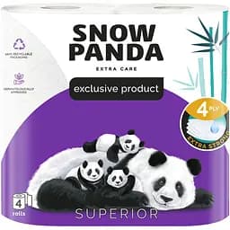 Четырехслойная туалетная бумага Снежная Панда Extra Care Superior 4 рулона