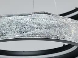 Стильна підвісна LED-люстра для кафе Diasha 583-600+400BK чорна, 2 кільця, 152Вт, 60 см, 15-21m² - мініатюра 5