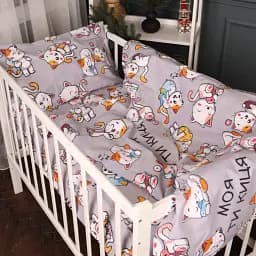Підковдра MirSon Бязь 17-0690 Моя ти киця 143х210 сіра (2200010403237) - мініатюра 2