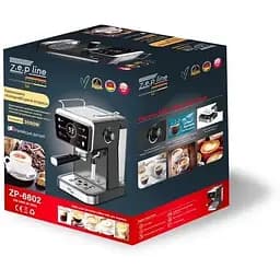 Кавоварка Zepline ZP-6802 еспресо з капучинатором напівавтомат холодний гарячий еспресо 3000 Вт 2 л чорна - мініатюра 3