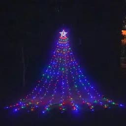 Гірлянда завіса вогнів із зіркою різдвяна ялинка Топер 350 Leds Водоспад Світло-гартова фея вогні Xmas - мініатюра 4