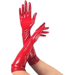 Глянсові вінілові рукавички Art of Sex Lora М колір червоний S