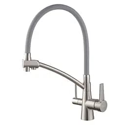 Смеситель для кухни на две воды с гибким изливом Koer KB-72003-02 KR3374 Нержавеющая сталь