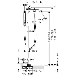 Змішувач для ванни Hansgrohe Vivenis 75445000 хром - мініатюра 2