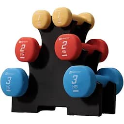 Набор круглых гантелей Hop-Sport HS-V121DRS 12 кг с подставкой разноцветные.