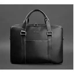Шкіряна сумка для ноутбука і документів чорна