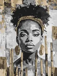 Набір для розпису по номерах Екзотичний монохром, Ideyka, 30x40 см, КНО8566