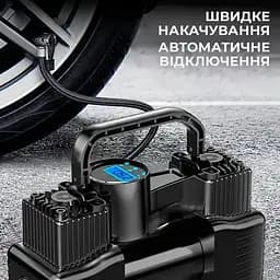 Портативний автомобільний компресор з дисплеєм та живленням від прикурювача Air pump XL-1025 12 V - мініатюра 5