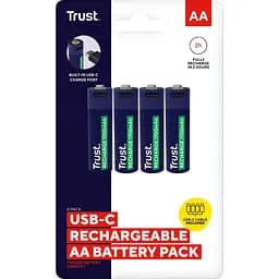 Акумулятор Trust AA 1700 мАг, TYPE-C, 4 шт, синій (25631_TRUST)