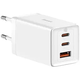 Сетевое зарядное устройство Baseus GaN5 Pro Fast Charger 2C+U 65W + Cable USB-C White (CCGP120202) [98871]