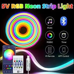 Світлодіодна неонова стрічка RGB Smart Neon, 3 м, з пультом і Bluetooth-керуванням через додаток - мініатюра 2