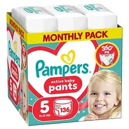 Уцінка. Набір підгузки-трусики Pampers Active Baby Pants Розмір 5 (11-17 кг) 136 шт. 