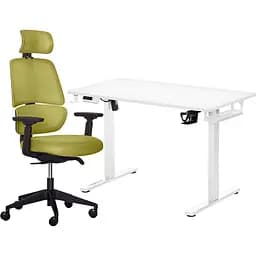 Комплект Mealux PowerDesk Lite White + Leo Air Plus Green (EVO-201 Lite W/W+Y 546 KZ)