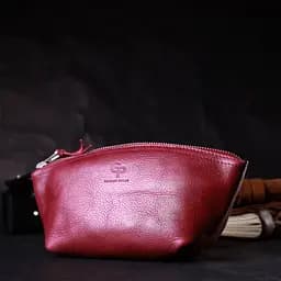 Зручна жіноча шкіряна косметичка Grande Pelle 16792 бордовий - мініатюра 7
