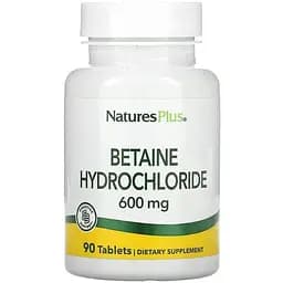 Бетаин гидрохлорид Nature's Plus 600 мг 90 таблеток
