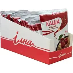Каша швидкого приготування Ілна вівсяна з вишнею та вершками 800 г (20 шт. х 40 г)