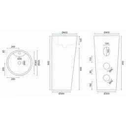 Умивальник Rea Blanka 40x40 окремостоячий білий (REA-U5635) - мініатюра 8