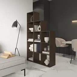 Книжкова полиця стелаж Vays M-6 Венге Темний на 12 комірок ЛДСП 108x29x178 см для дому офісу дитячої або вітальні