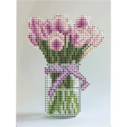 Алмазна мозаїка "Тюльпани у вазі" Brushme DM3001 з мольбертом 17x22.5 см