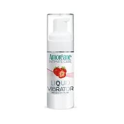 Лубрикант с эффектом вибрации Amoreane Med Liquid Vibrator Strawberry (30 мл) возбуждающий гель для интимных игр, аромат клубники
