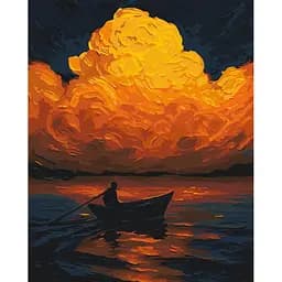 Картина за номерами на підрамнику Brushme Тиша палаючого заходу сонця Oleg Loburak