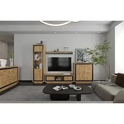 Комод в гостиную Гербор Антарес KOM2D3S Дуб Тахо/Черный (GRB-1112)